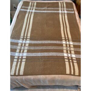 Vintage Mora Son de Abrigo Throw Blanket Reversible Brown Tan 53x75